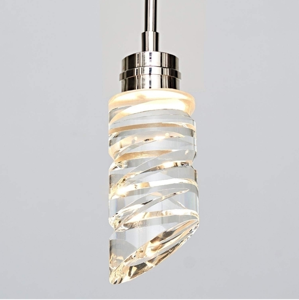 MOTINI 1-Light Cylinder Crystal Pendant Light